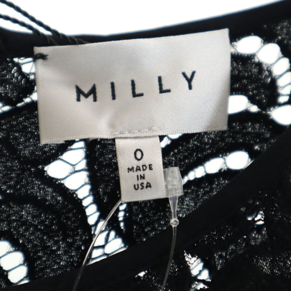 MILLY USA Sleeveless Lace Dress Black