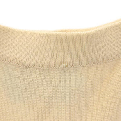 CHANEL Italian Wool Knit Pleated Skirt Off-white Size 40