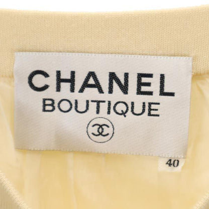 CHANEL Italian Wool Knit Pleated Skirt Off-white Size 40
