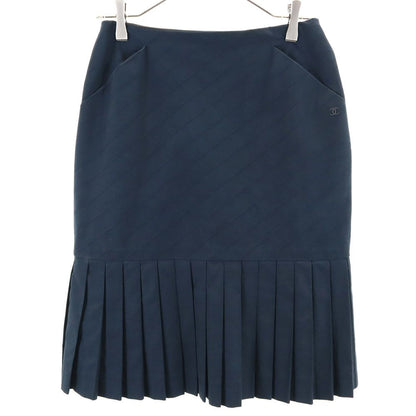 CHANEL French Midi Skirt Blue Size 36