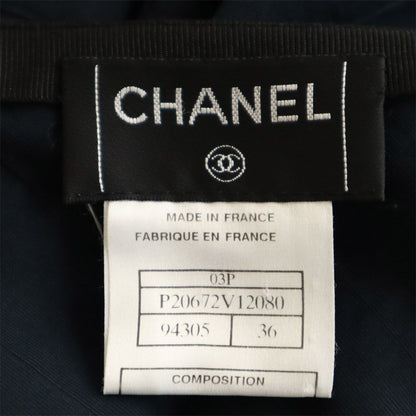 CHANEL French Midi Skirt Blue Size 36