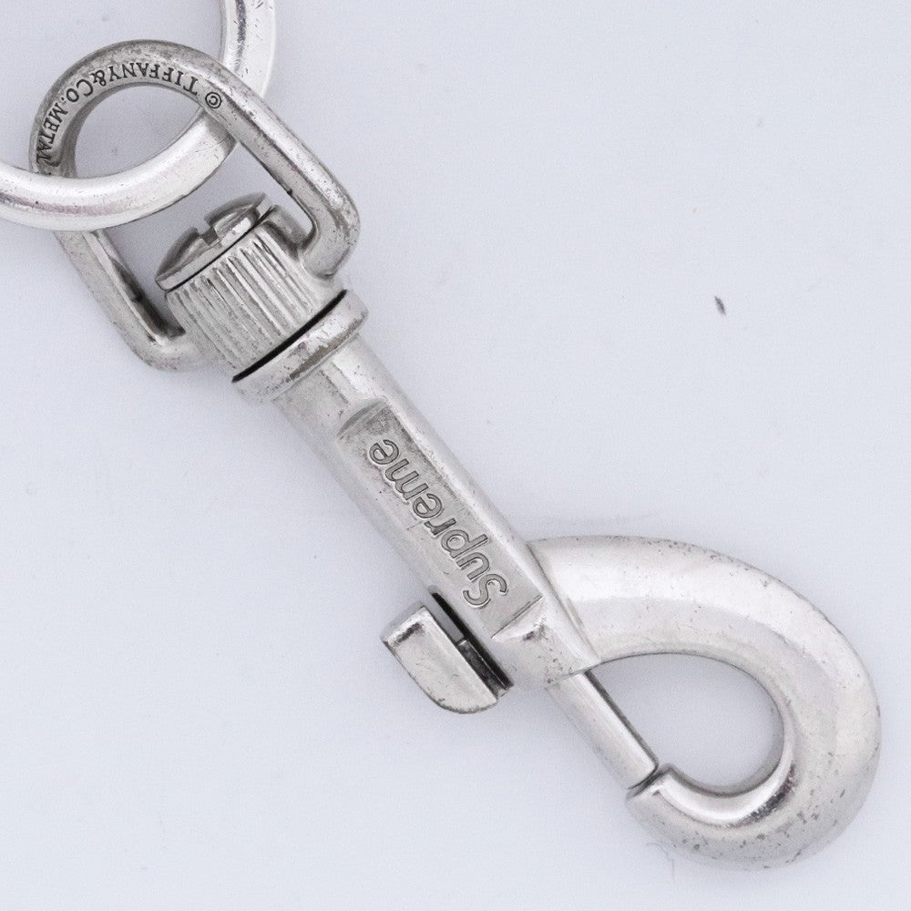 SUPREME x TIFFANY&CO. 21AW Oval Tag Keyring Silver Size F