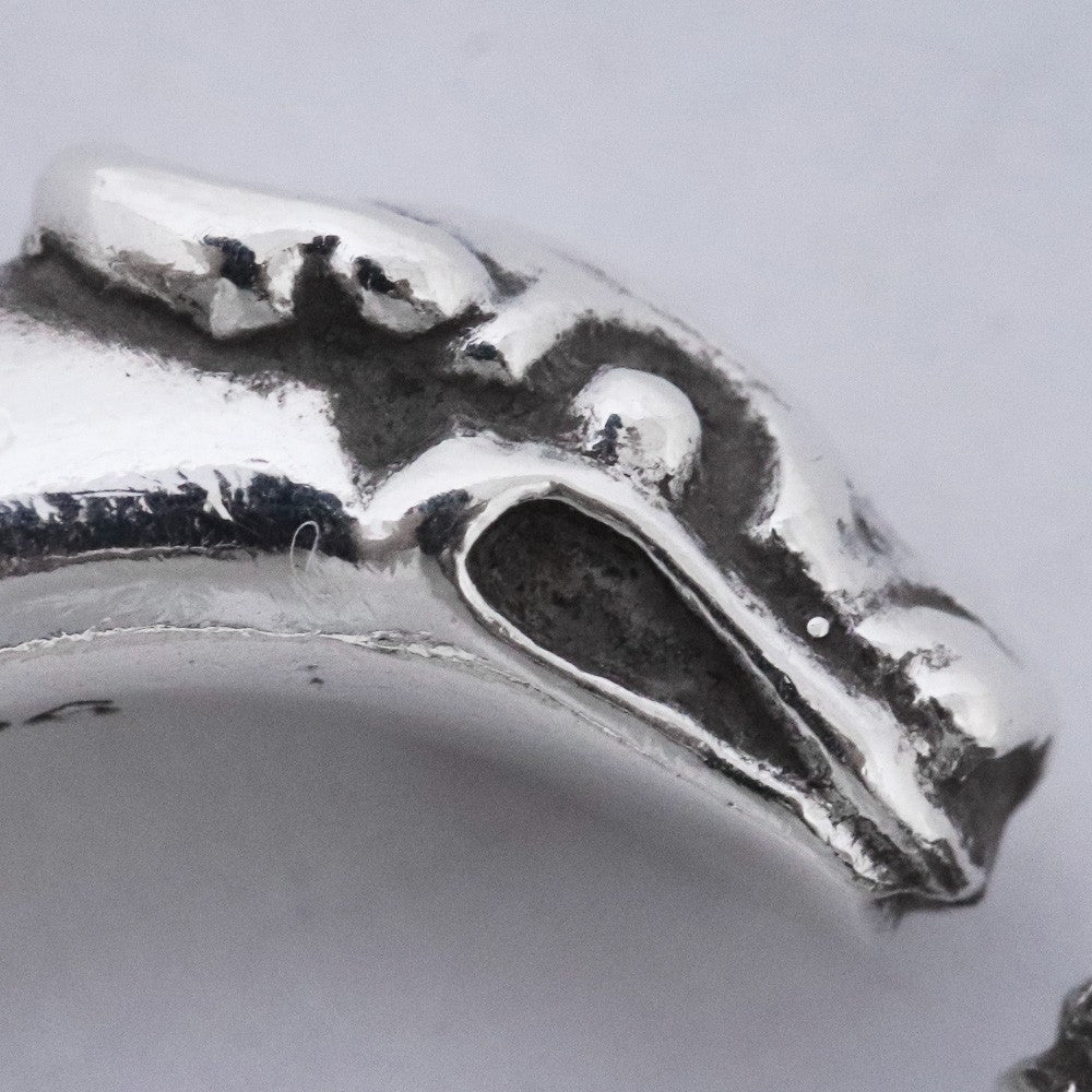 CHROME HEARTS Silver Double Dog Ring Size ONE SIZE