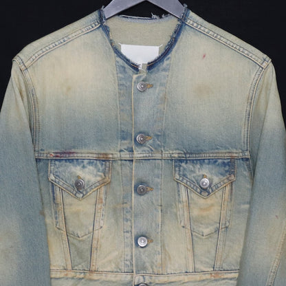 MAISON MARGIELA 22SS Vintage Denim Collarless Jacket Size 36
