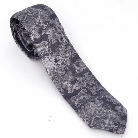 DIOR Toile de Jouy Sauvage Tie Gray Size F