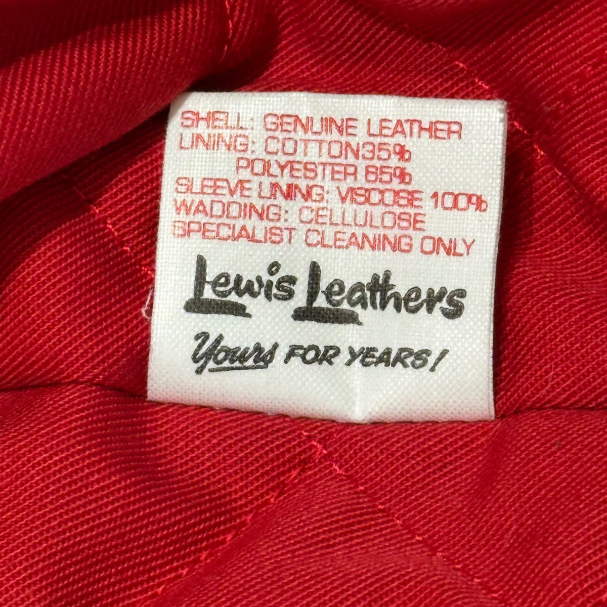 LEWIS Leathers Lightning Tight Fit Double Jacket Size 34