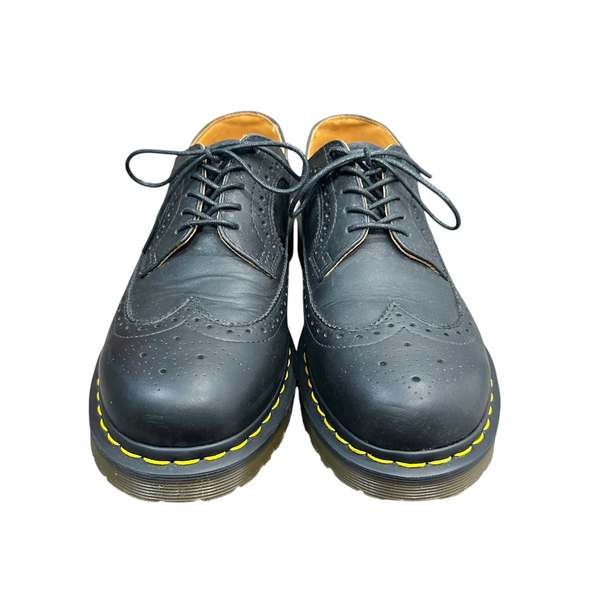 DR.MARTENS Leather Brogue Wingtip Shoes Black Size 27cm