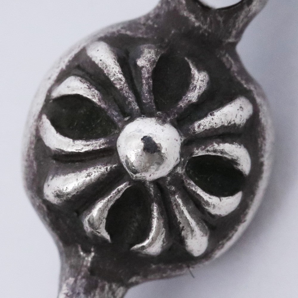 CHROME HEARTS 1 Ball Tiny CH Cross Pendant Silver Size F
