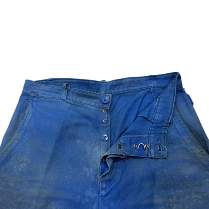 FRENCH VINTAGE 50s-60s Boro French Work Pants Blue