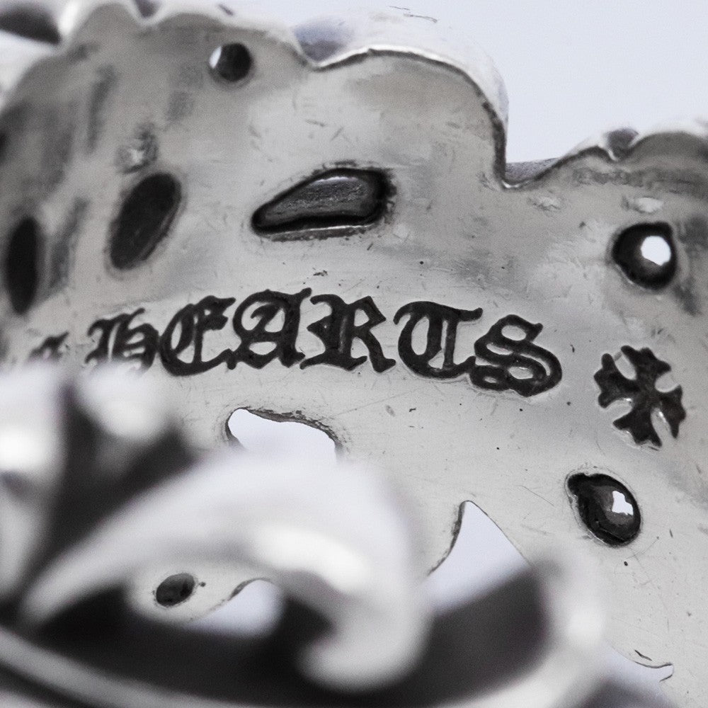 CHROME HEARTS Double Floral Cross Ring Silver Size ONE SIZE