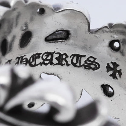 CHROME HEARTS Double Floral Cross Ring Silver Size ONE SIZE