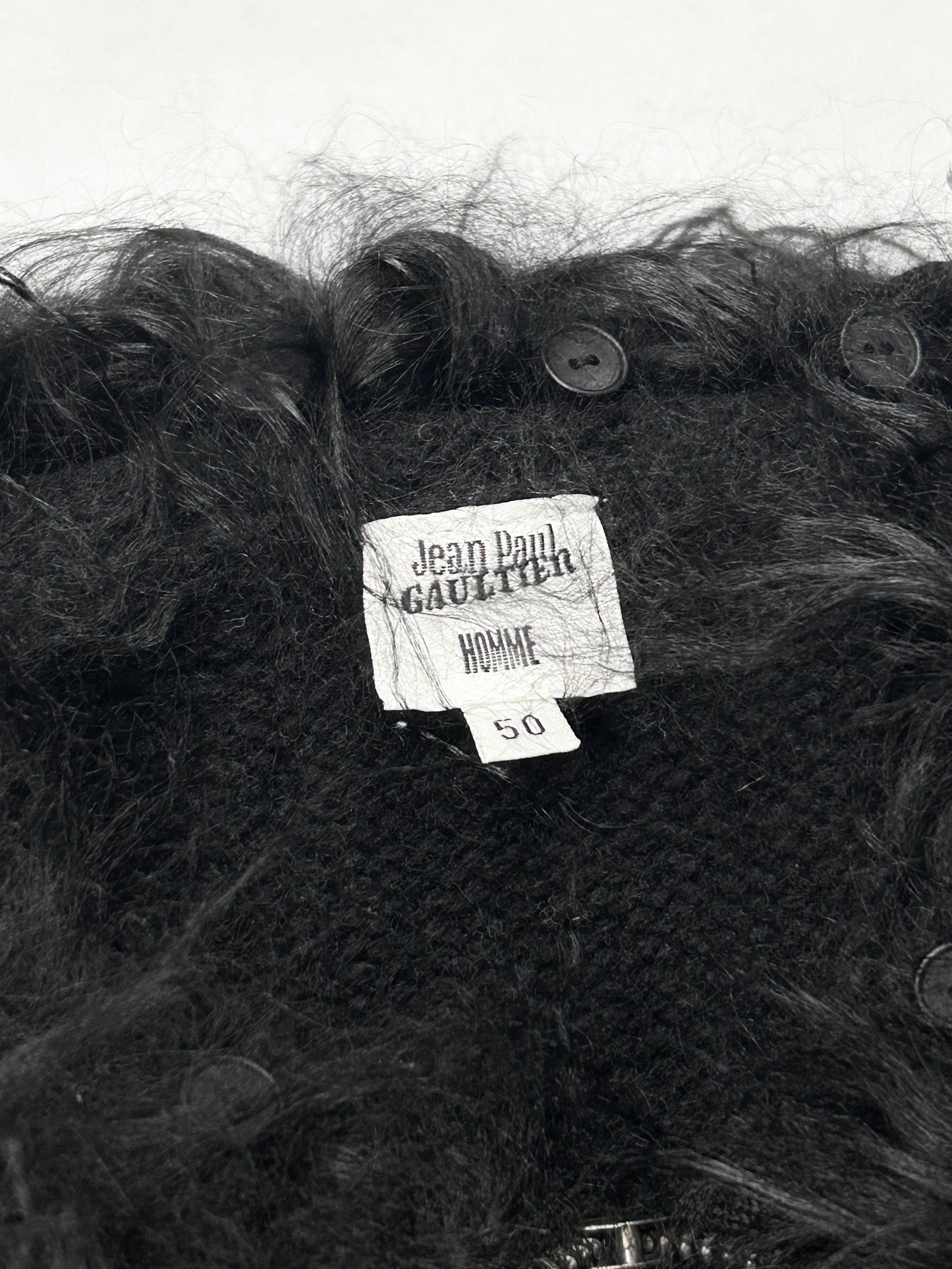 Jean Paul GAULTIER HOMME Fur Collar Zip Knit Size 50