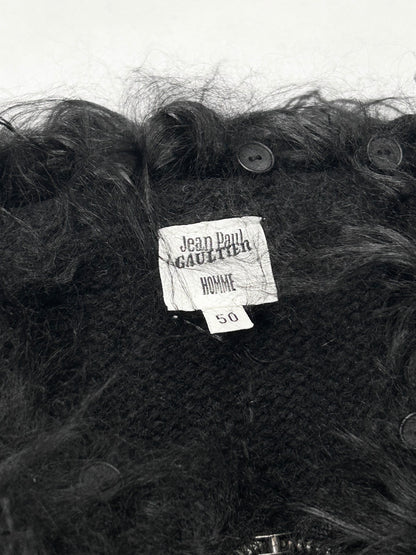 Jean Paul GAULTIER HOMME Fur Collar Zip Knit Size 50