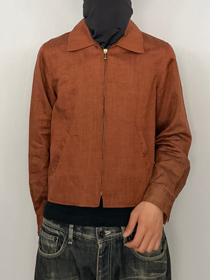 DKNY Brown Linen Jacket Size S