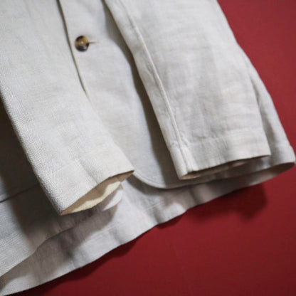 Lardini Off-White Linen Oversized Tailored Jacket Size S