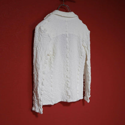 me ISSEY MIYAKE Wrinkle Popcorn Blazer White Size FREE