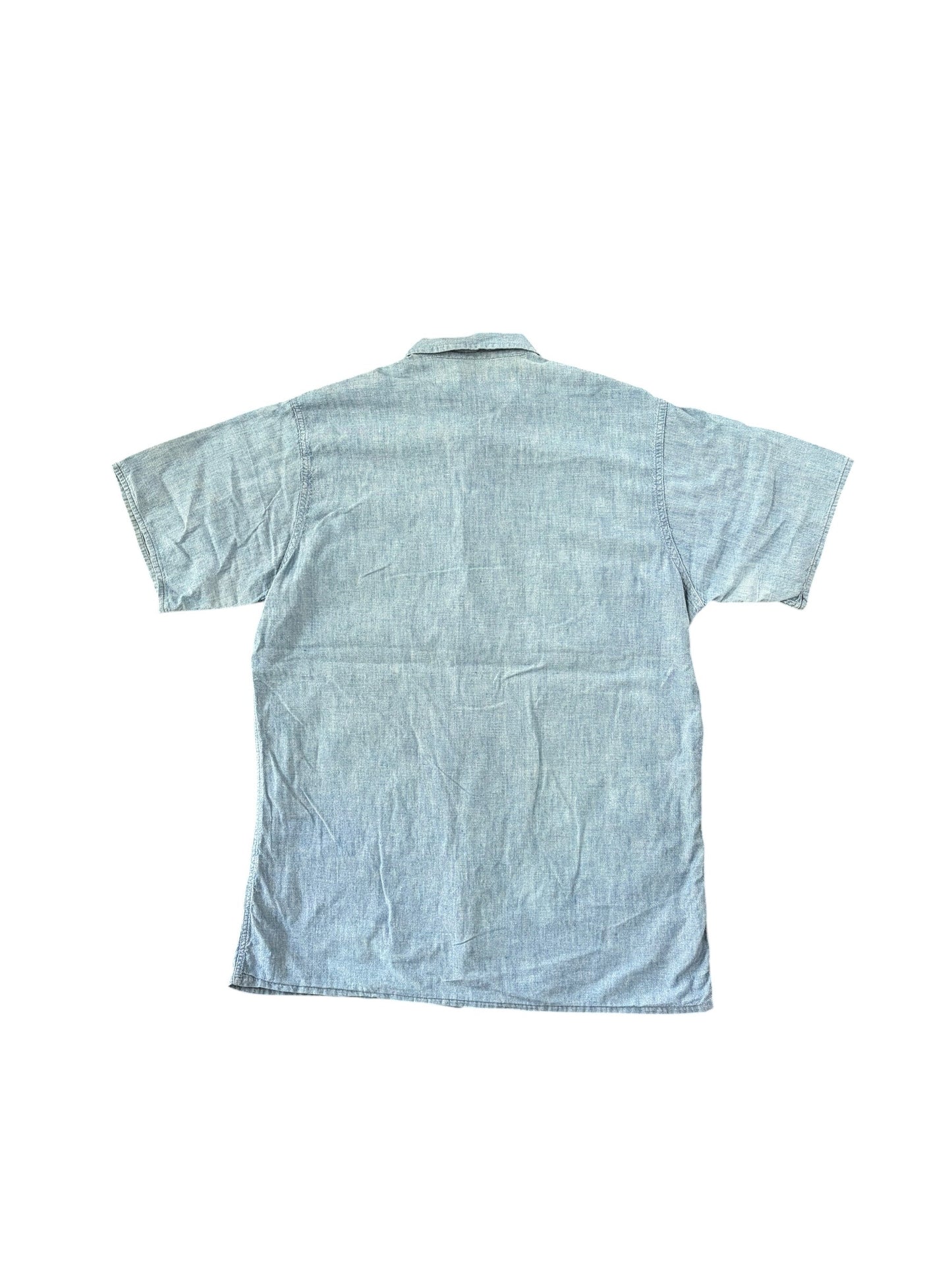 US NAVY chambray shirt 50s Petty Stencil Shirt Size L