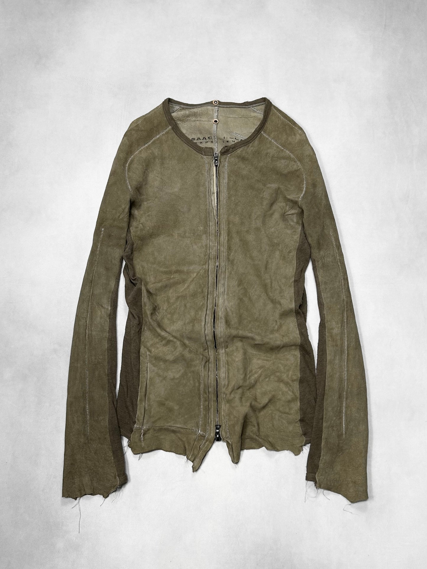 Isaac Sellam Experience Green Switching Zip Cardigan Size XS