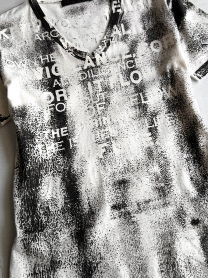 FUGA Distressed Typography Tee Size 44