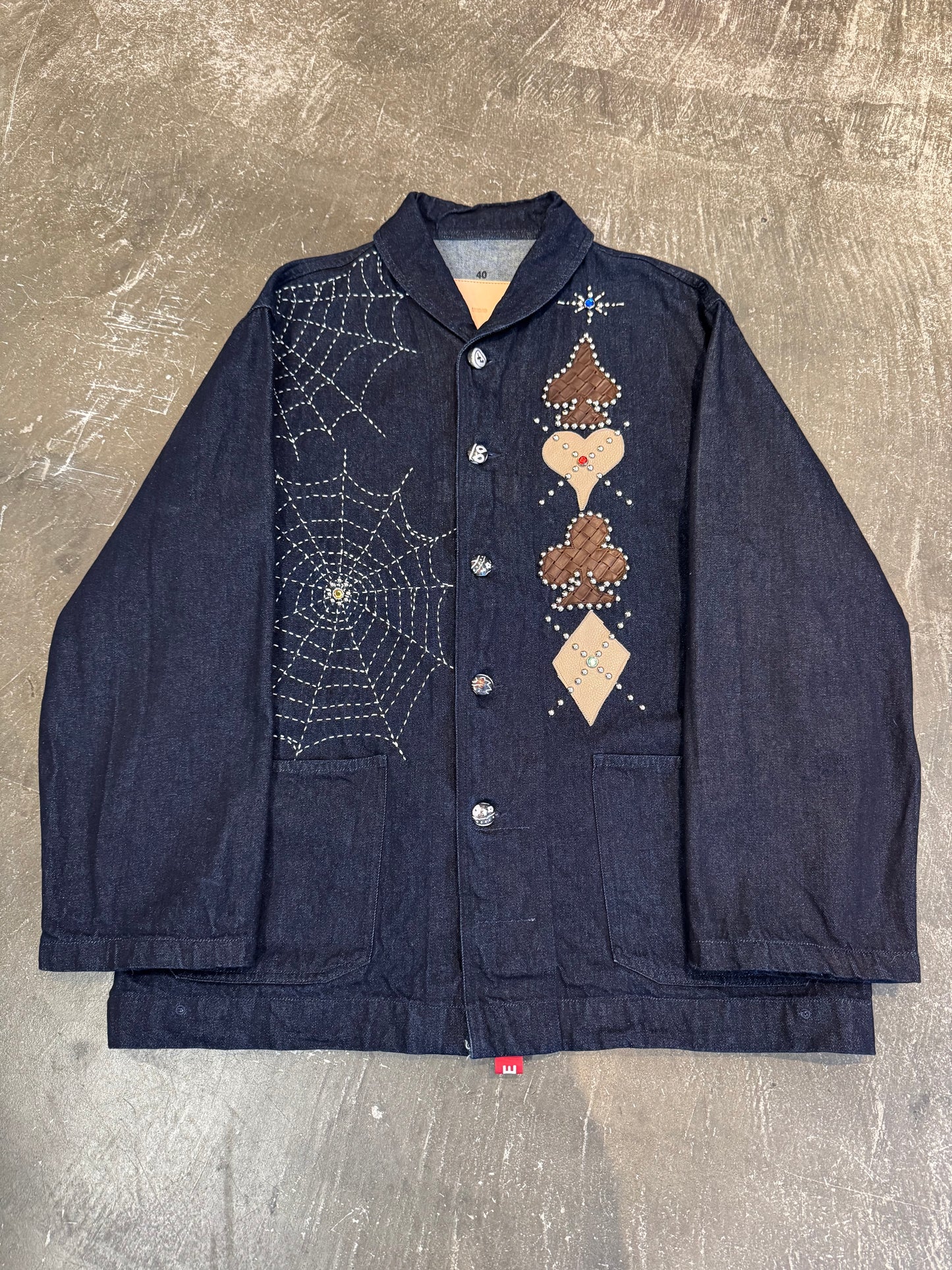 Vintage UNDIS × Rat Indigo Heavy Cotton Sleeve Shirt Size 40