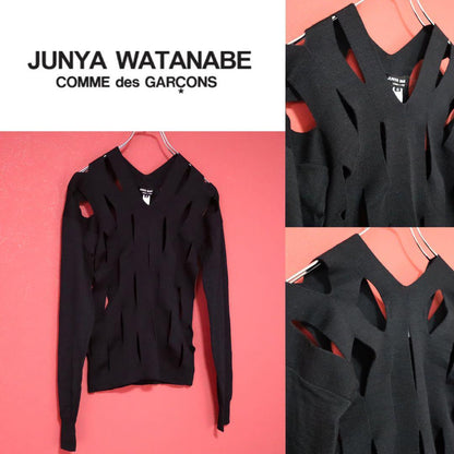 Comme des Garcons Junya Watanabe V-Neck Hole Knit Size S