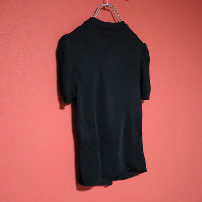 Comme des Garcons tricot Black Rayon Short Sleeve Size FREE