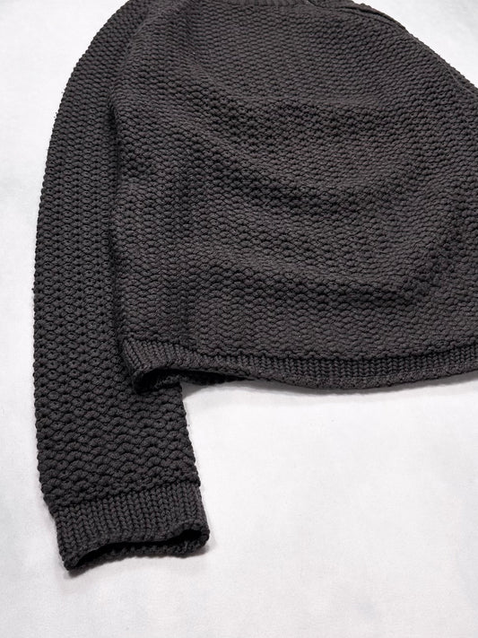 Emporio Armani Black 2000s Side Half Zip Neck Knit Size 48