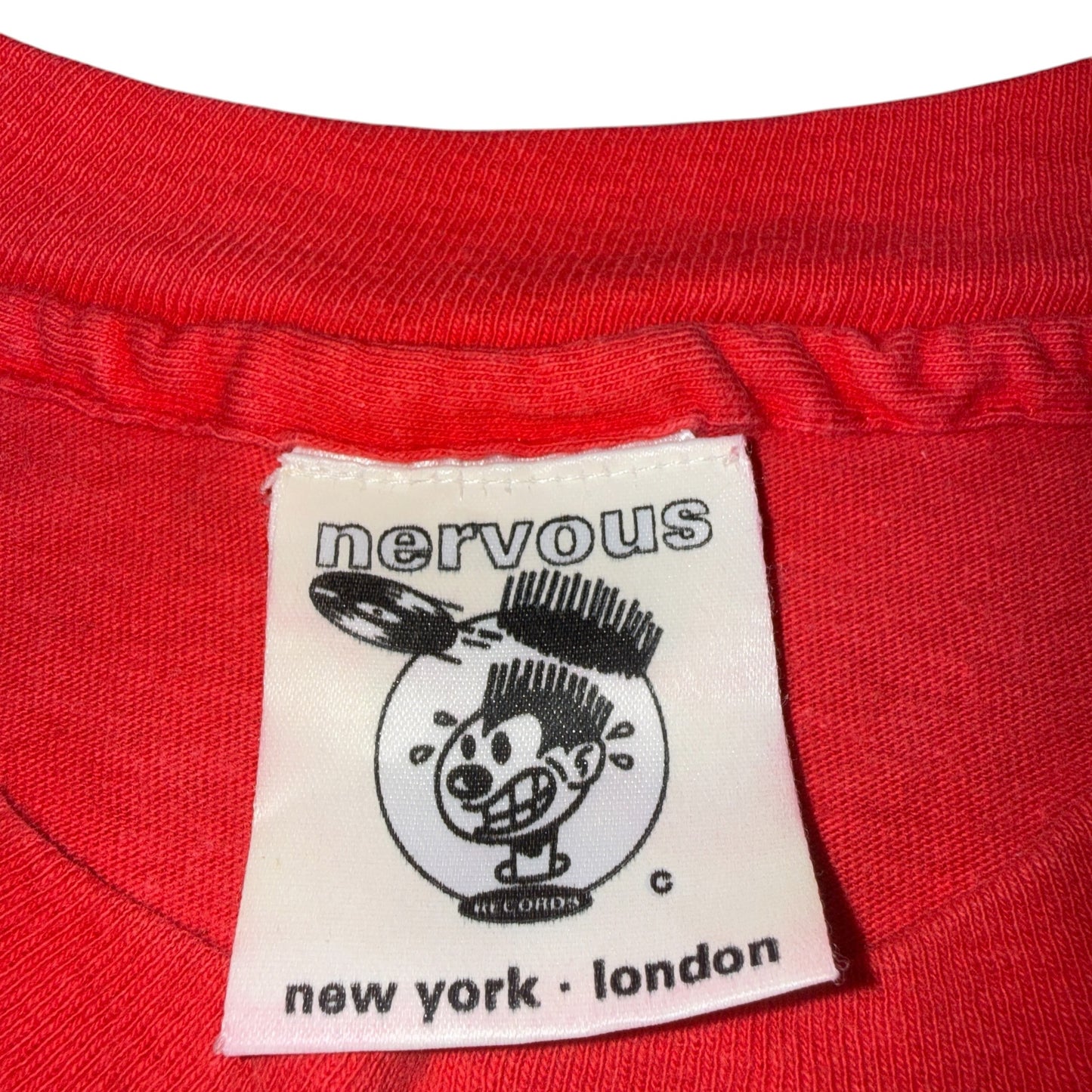 NERVOUS RECORDS 90s Hanes Beefy-T New York T-Shirt Size L