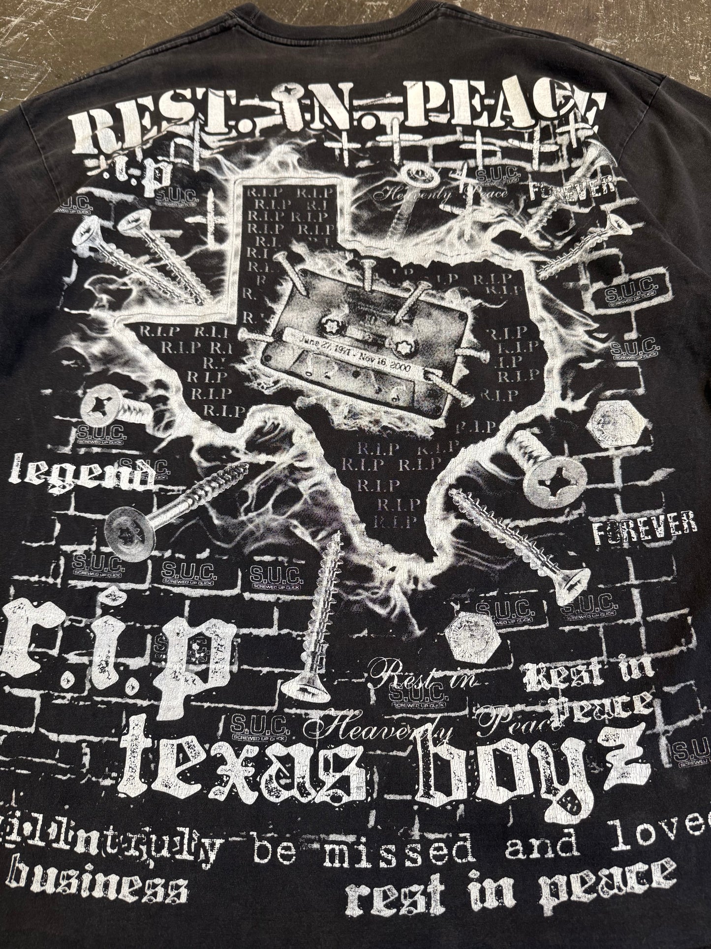 Vintage DJ Screw Black Cotton Tee Size XXL