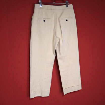 Jil Sander Beige Double Hem Cropped Chino Slacks Size 34