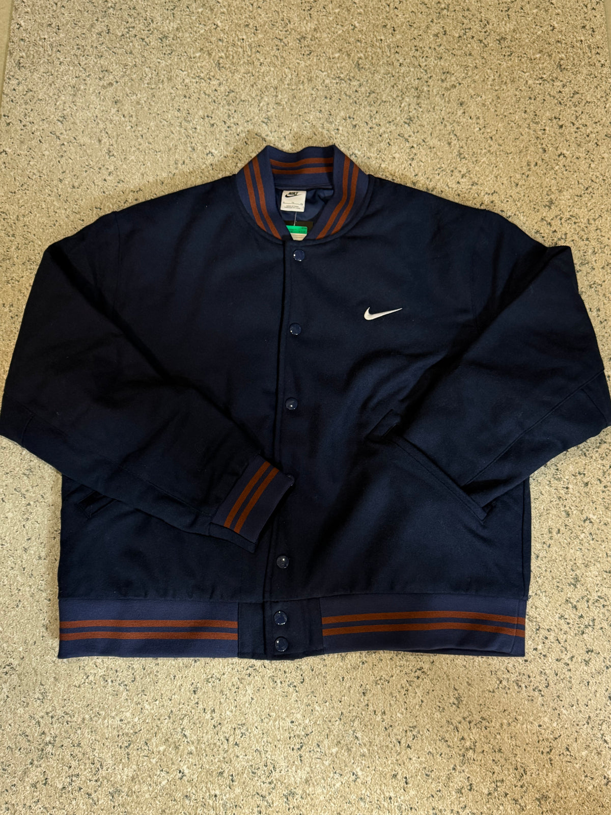 Nike Navy Wool Varsity Jacket Size XL