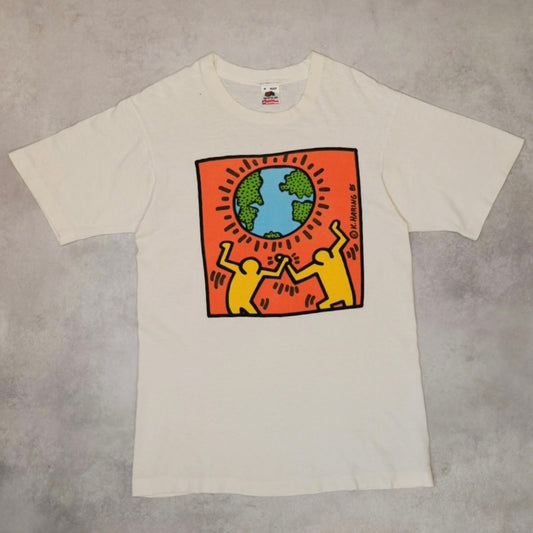 Keith Haring 80s-90s Single Stitch White Cotton Size M
