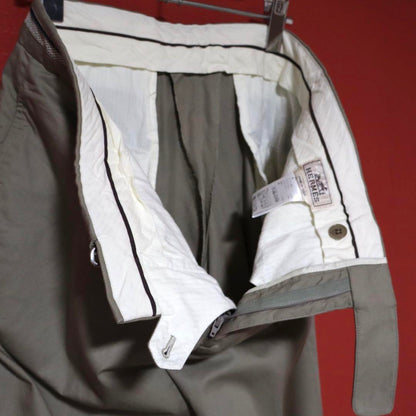 Hermes Beige Belt Design Wide Chino Slacks Size 44