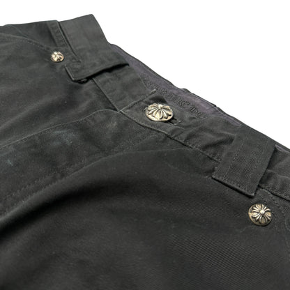 CHROME HEARTS Black Silver 925 Double Work Pants Size 32