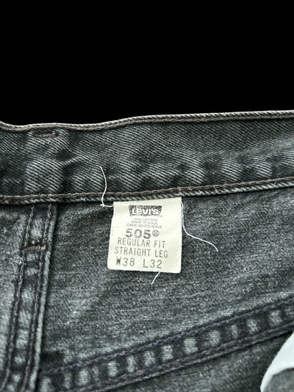Levi's 505 Black Denim Jeans USA Made Big Size 38