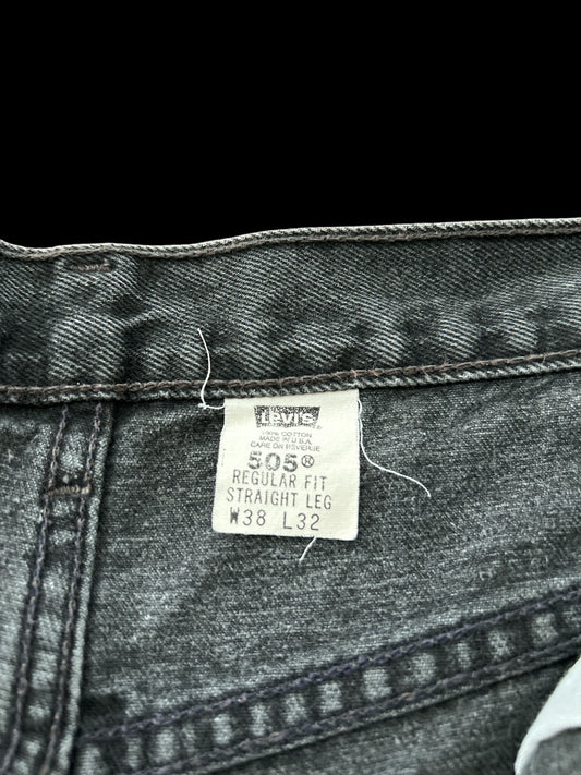 Levi's 505 Black Denim Jeans USA Made Big Size 38