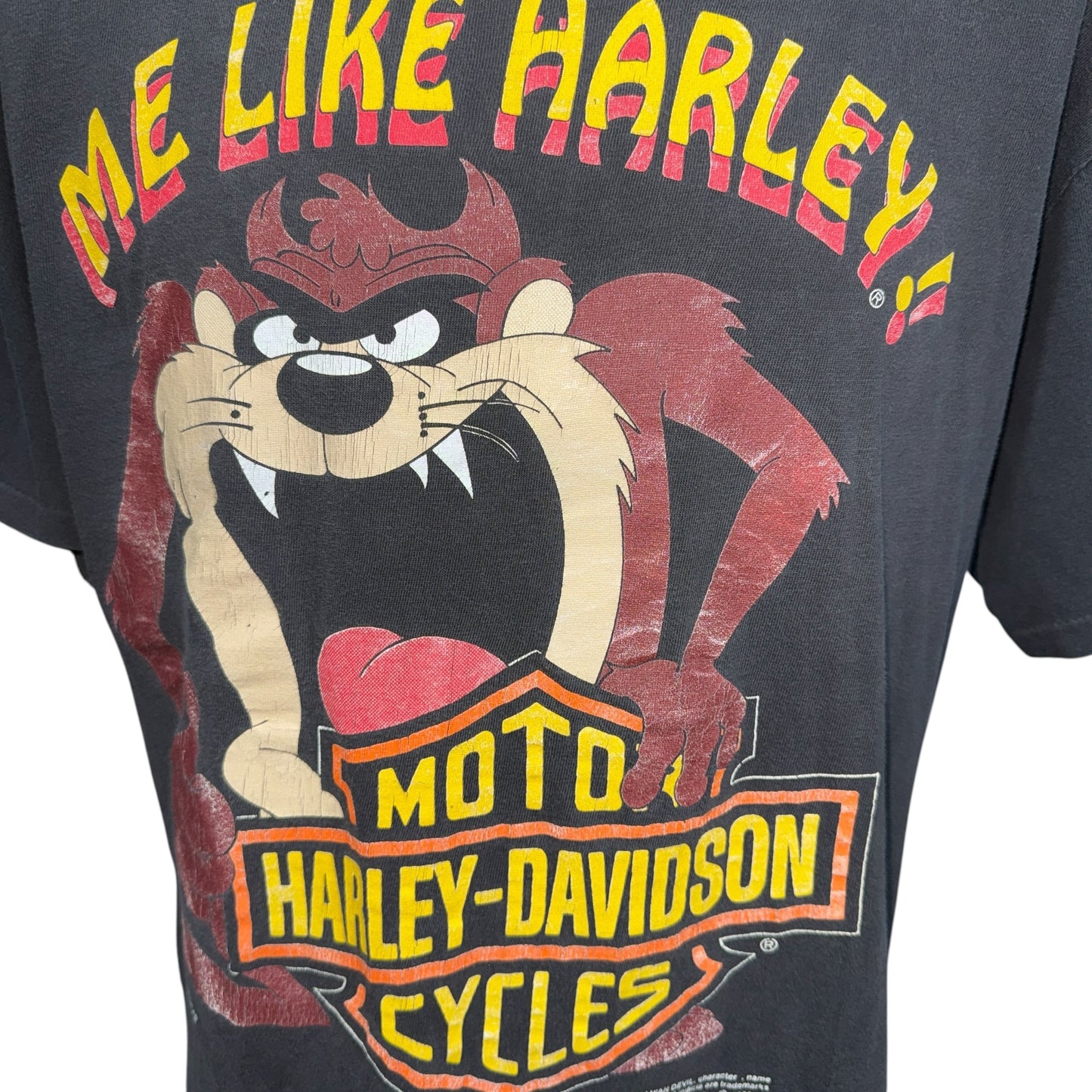 HARLEY-DAVIDSON 90s Vintage Taz Devil Double Sided Size L