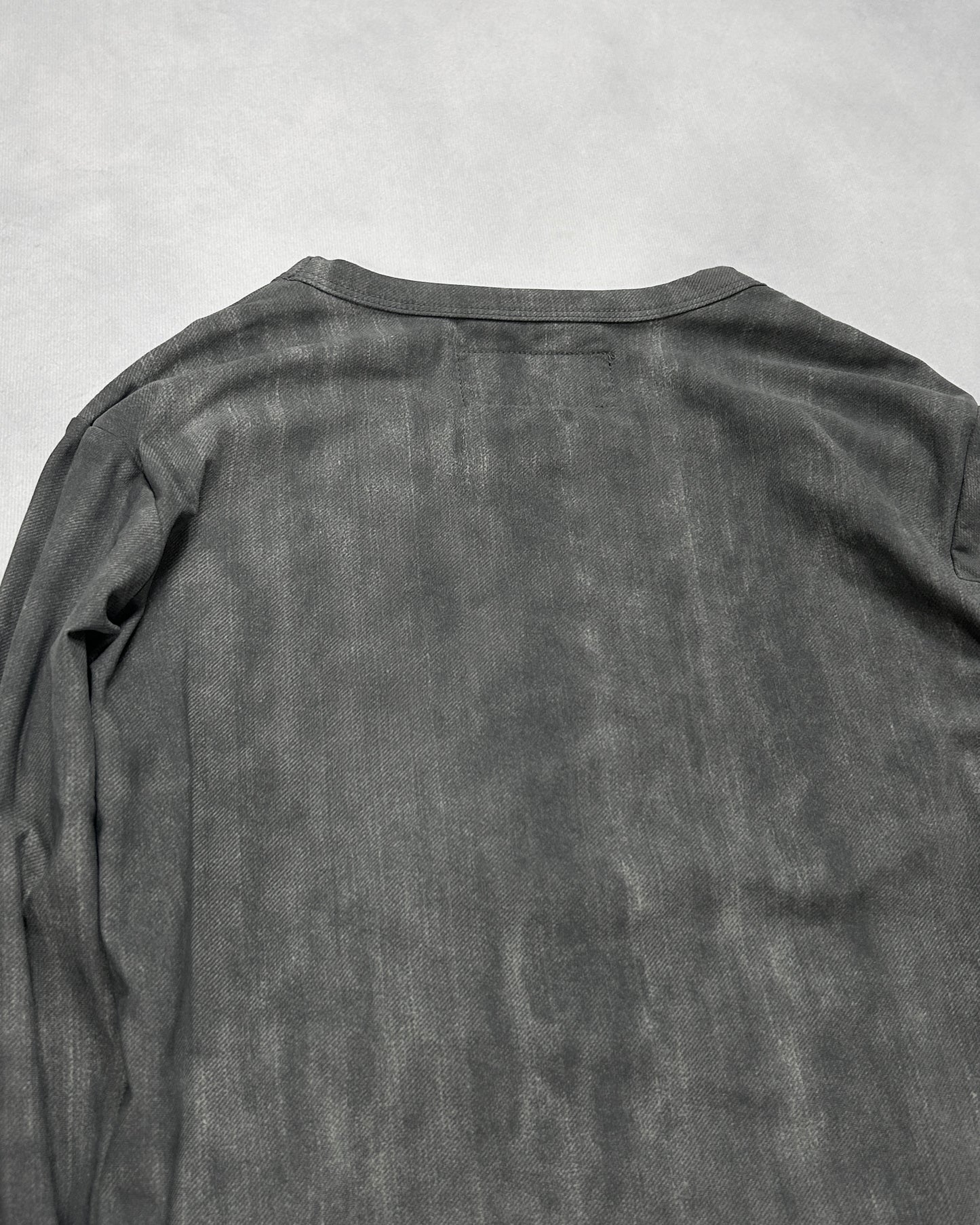 Yohji Yamamoto Stretch Nylon Mix Ink Gray Long Sleeve T-Shirt Size 2