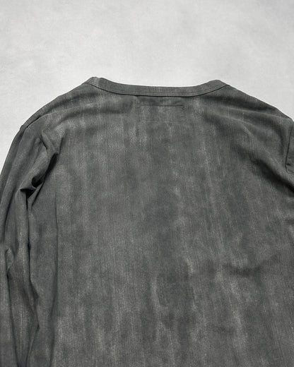 Yohji Yamamoto Stretch Nylon Mix Ink Gray Long Sleeve T-Shirt Size 2