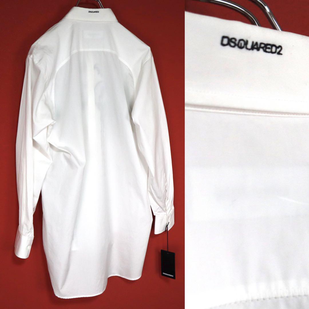 Dsquared2 16SS White Oversized Sheer Palm Tree Shirt Size 40