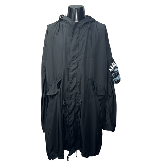 Raf Simons Oversized Printed Parka Coat Black Size L