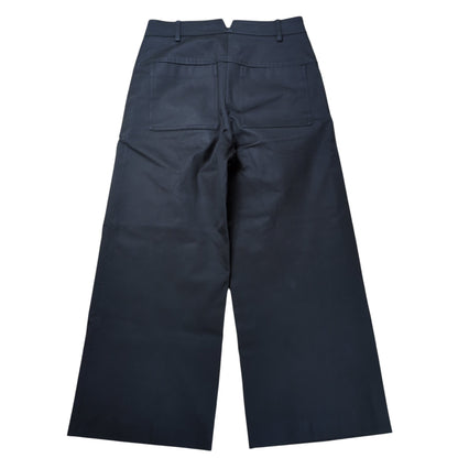 HERMES Cotton Gabardine Wide Trousers Pants Size 36
