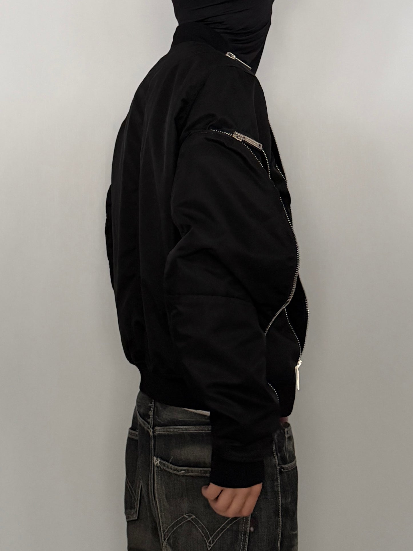 Dsquared2 Black Nylon Gimmick Zip Jacket Size 50