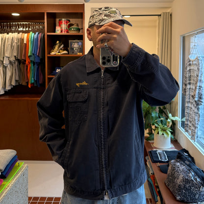 STUSSY 00s USA Made Faded Cotton Work Jacket Navy Size XL
