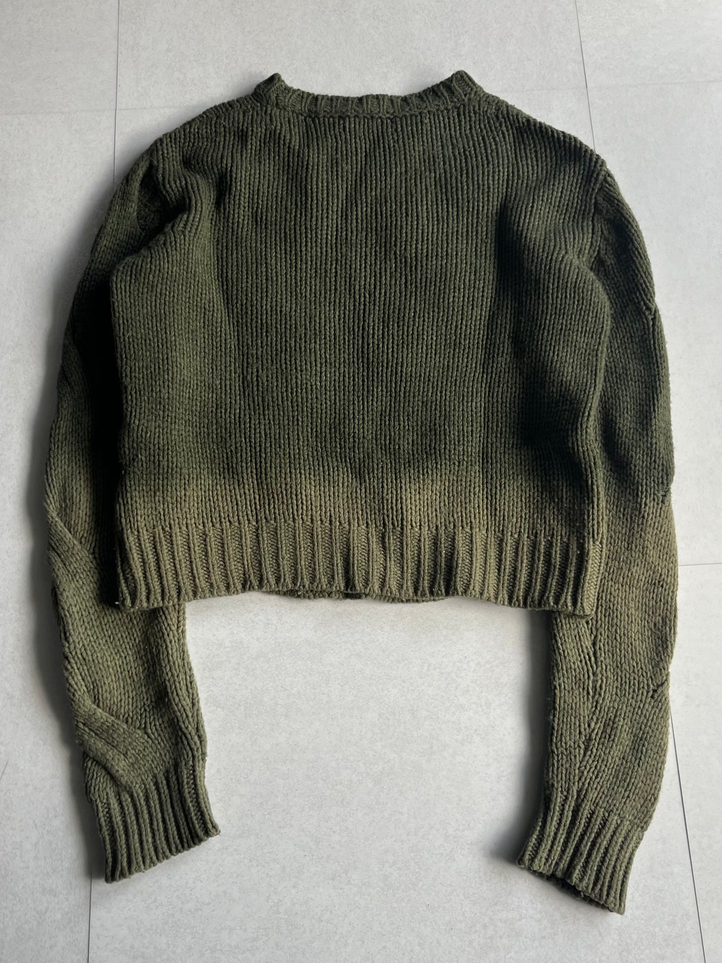 Diesel Green Acrylic Wool 3D Knit Sweater Size S