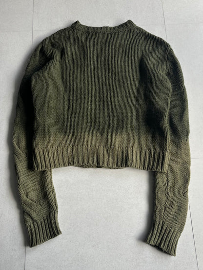 Diesel Green Acrylic Wool 3D Knit Sweater Size S