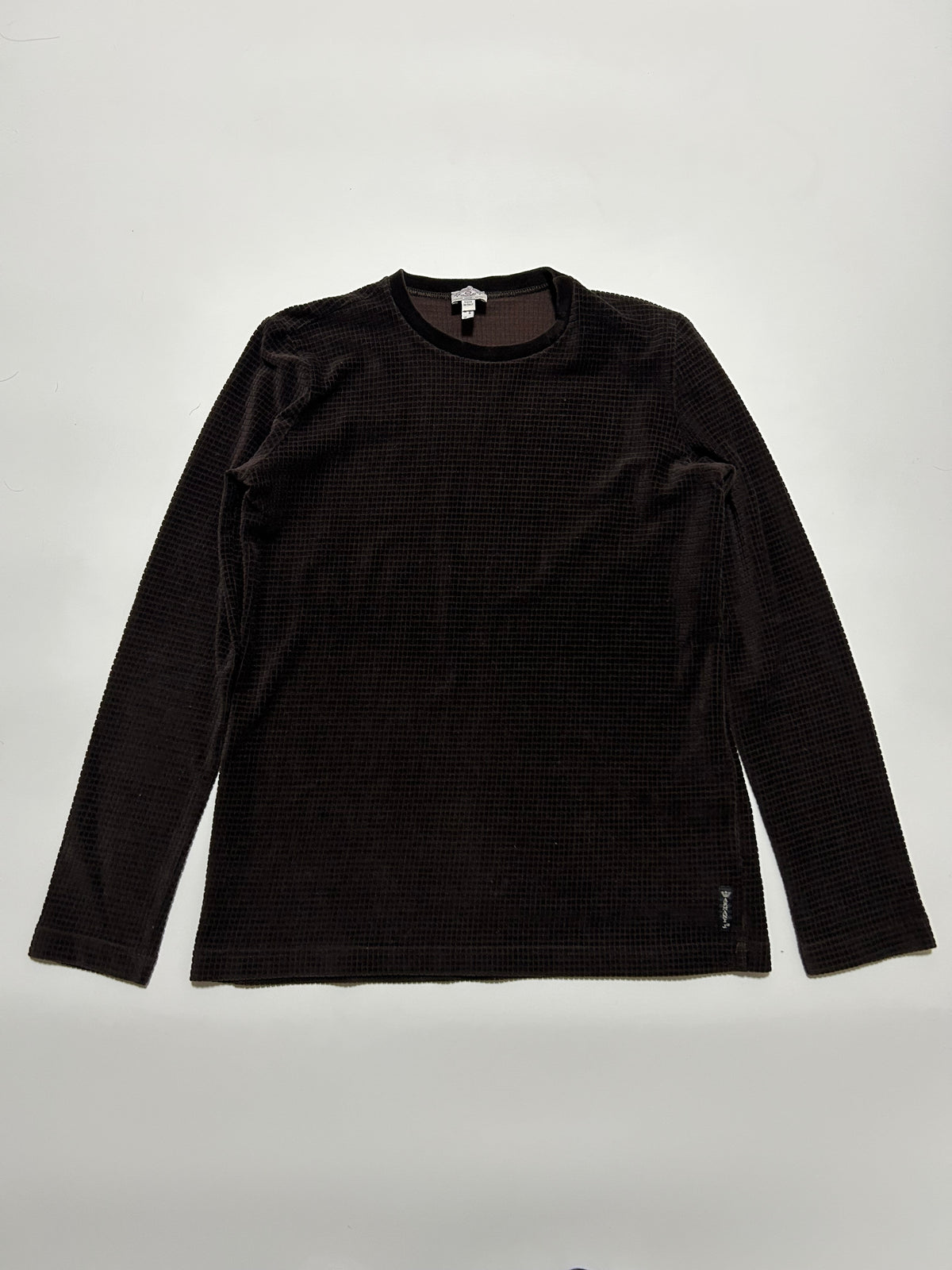 ARMANI JEANS 1990s Thermal Long Sleeve Top Dark Brown Size 42