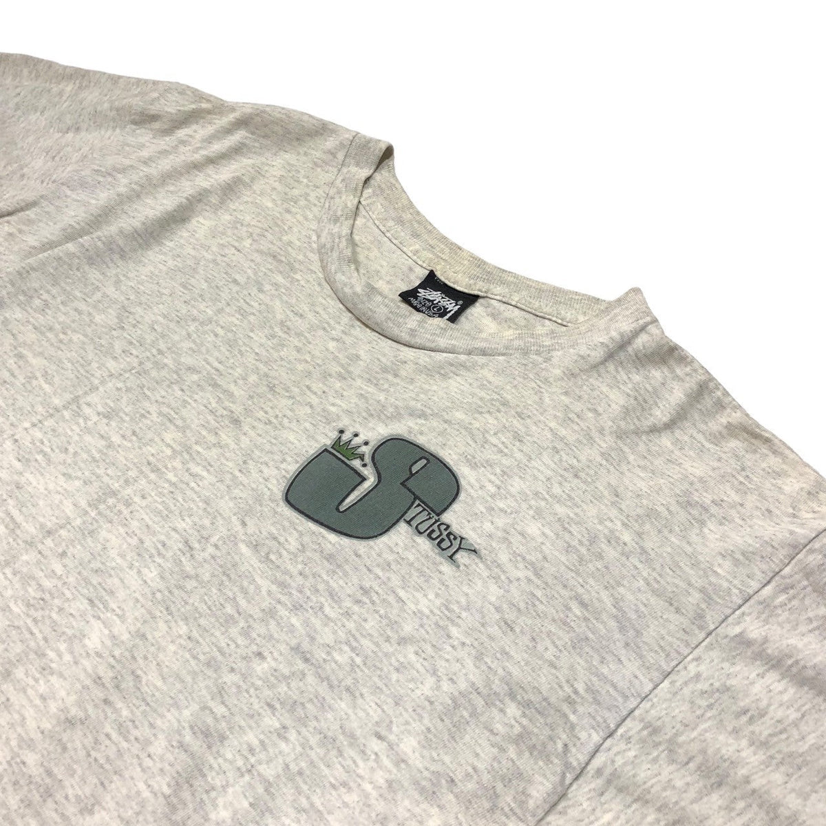 STUSSY 80s Vintage Big S Logo T-Shirt Gray Size SIZE L