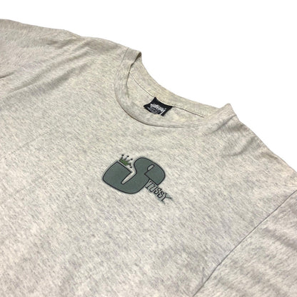 STUSSY 80s Vintage Big S Logo T-Shirt Gray Size SIZE L