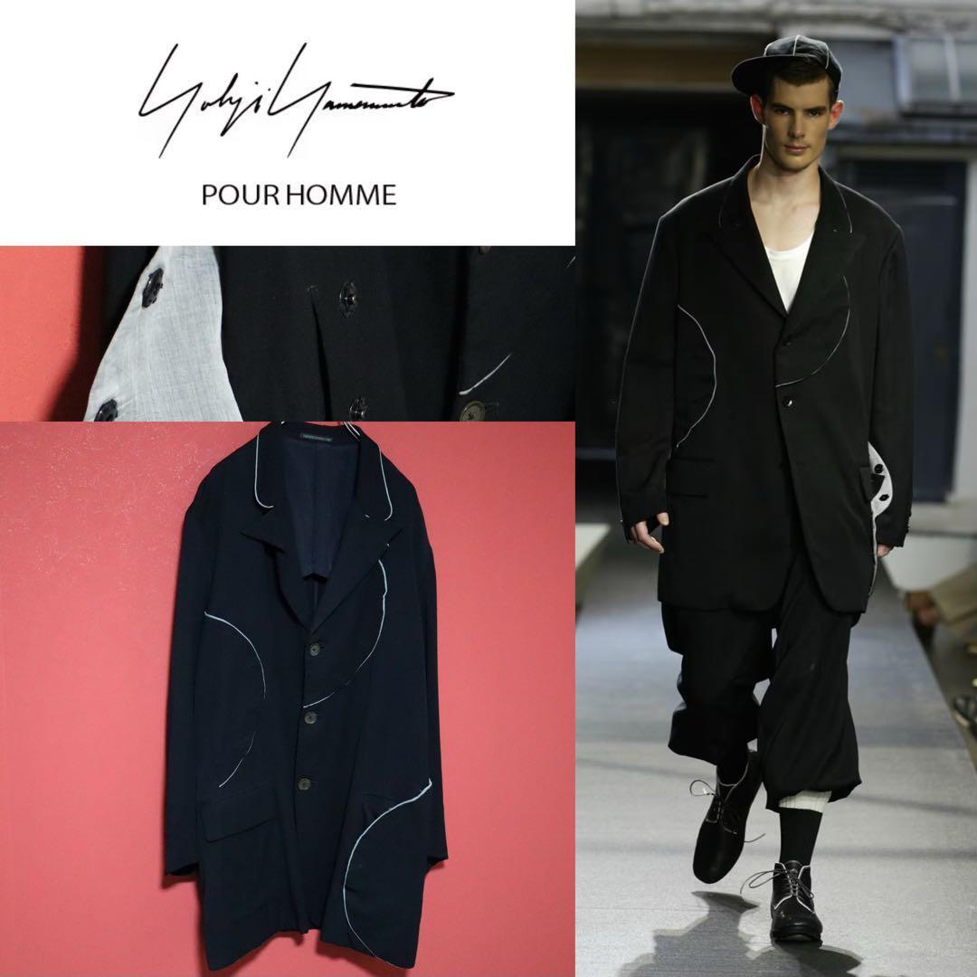 Yohji Yamamoto 06SS Asymmetrical Chesterfield Coat Size 2